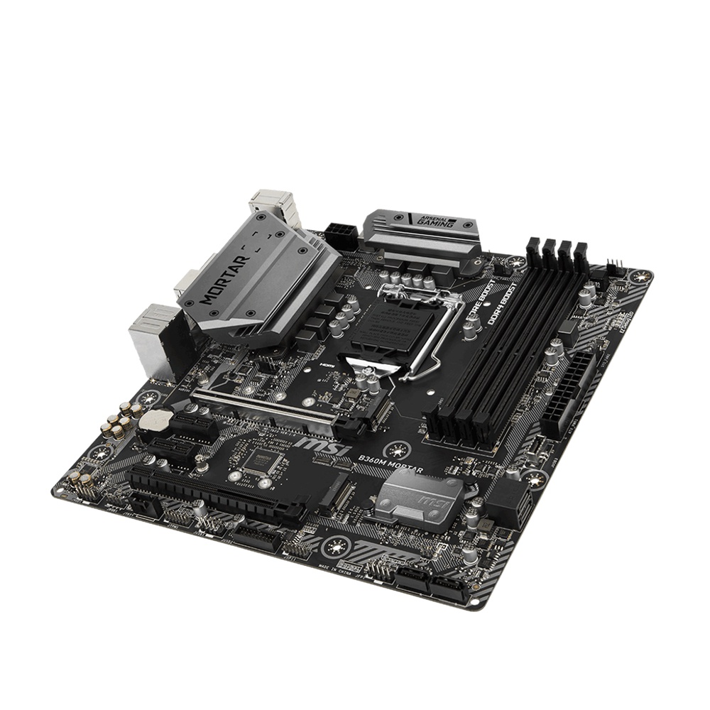 Mainboard MSI B360M MORTAR (Intel B360, LGA 1151-v2, M-ATX, 4 khe RAM DDR4) - hàng new full box, bảo hành 36 tháng