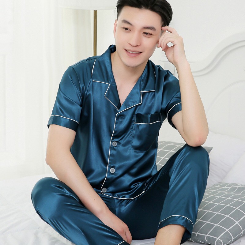 Đồ bộ pijama áo cộc quần dài màu trơn dành cho các cặp đôi - Đồ mặc nhà nam nữ (Hàng sẵn)