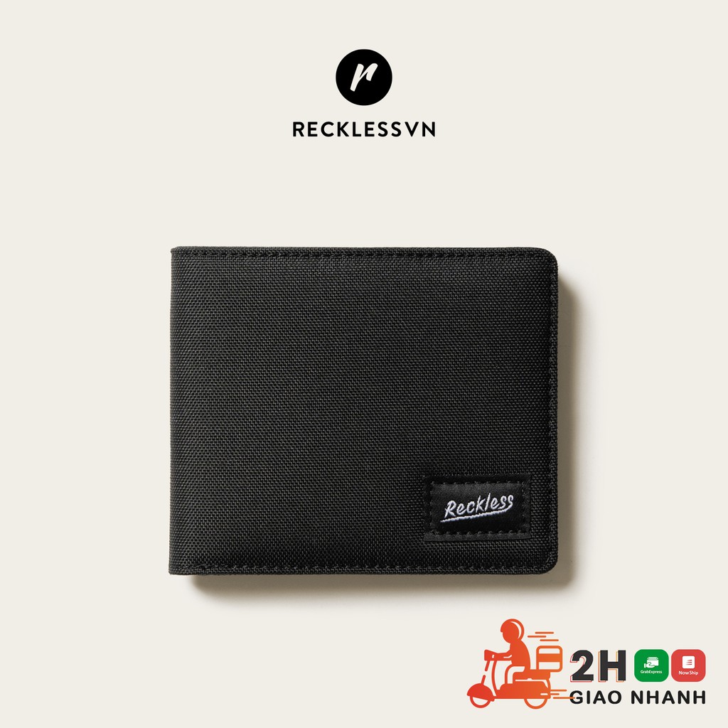 [Mã LT50 giảm 50k đơn 250k] Ví Vải Ngang RECKLESS Gary Wallet ( Thiết Kế Chéo, Ngăn Rút Tiền Nhanh ) - Màu Đen