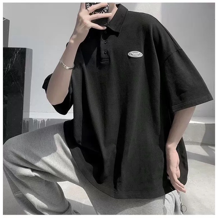 Áo polo tay lỡ,áo phông polo phong cách unisex hàn quốc nam nữ mặc cực chất.