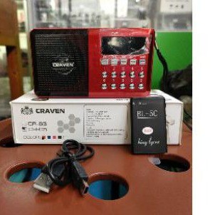 Đài Nghe Nhạc Craven CR-65/1 Khe Thẻ Nhớ/1 Cổng USB/3W/1 Pin BL-5C/Hoặc 3