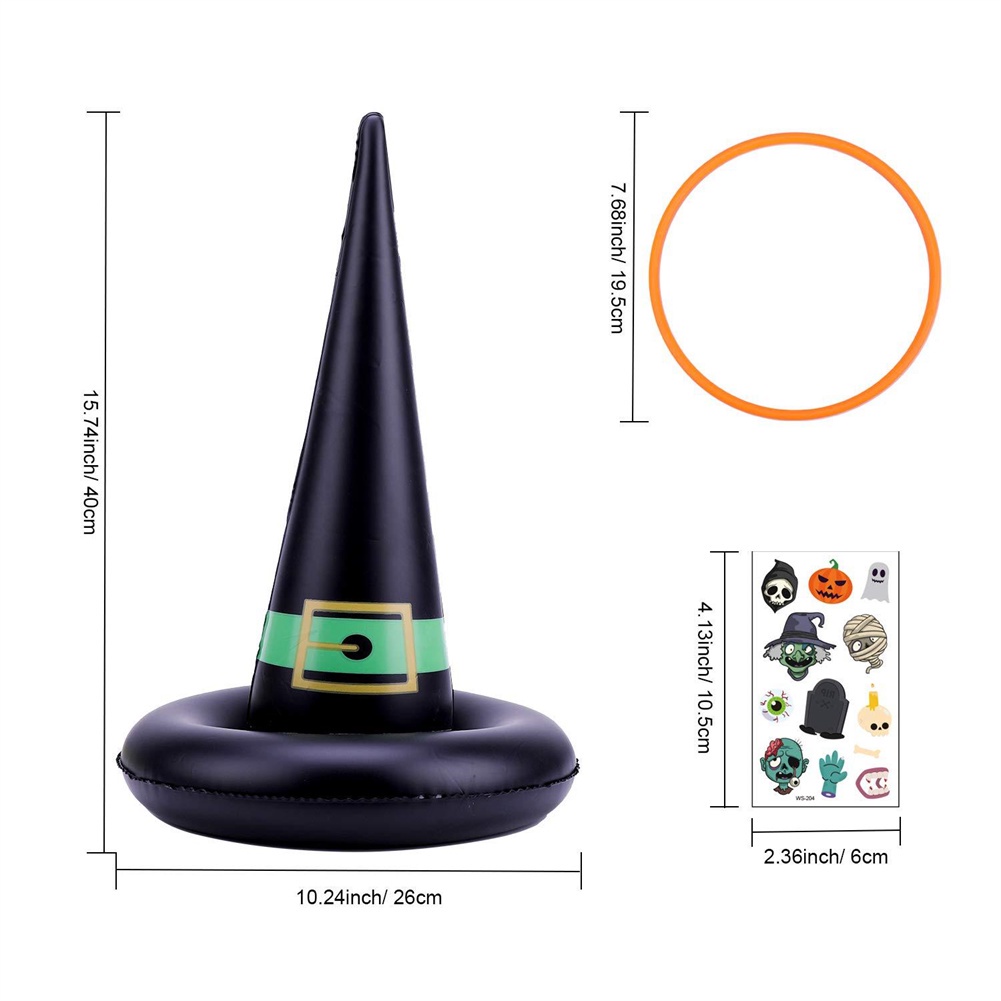 Trò chơi Halloween Trò chơi tiệc tùng Đồ dùng Halloween Trò chơi ném vòng Trò chơi ném vòng Mũ Halloween bơm hơi Mũ phù thủy bơm hơi Vòng nhựa Máy bơm không khí, Bán chạy