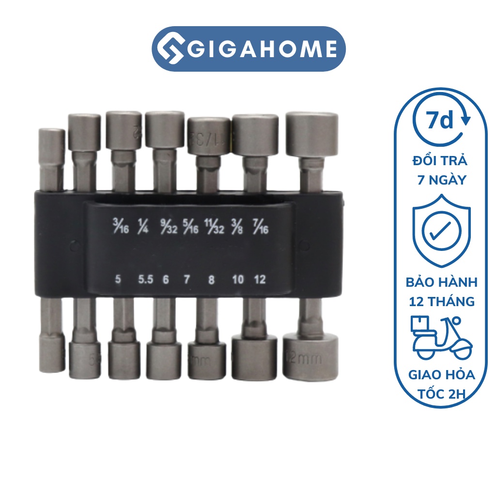 Bộ 14 Khâu Tuýp Vặn Ốc GIGAHOME Lục Giác Gắn Máy Khoan 2593