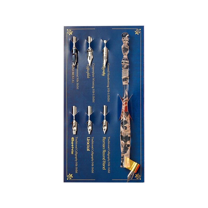 Giá Đỡ Bút Thư Pháp Manga Cổ Điển Kèm 6 Ngòi Thay Thế Dùng Vẽ Tranh Chữ Nghệ Thuật