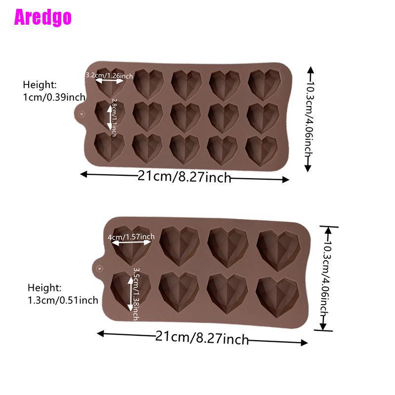 Khuôn Silicone Làm Bánh Kẹo Hình Trái Tim 15 Ngăn