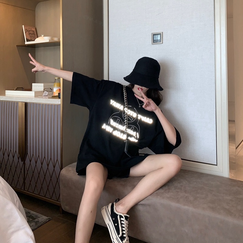 Áo thun nữ SUXI kiểu rộng in hình thời trang Hàn Quốc