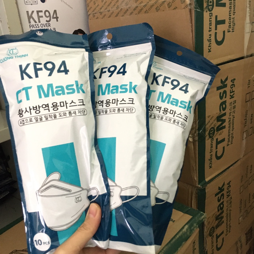 Sỉ Thùng 300C Khẩu Trang 4D CT Mask KF94 Hàn Quốc Y Tế Cường Thịnh Xuân Lai Dày Dặn Dáng Đẹp Ôm Sát Mặt, không xù lông