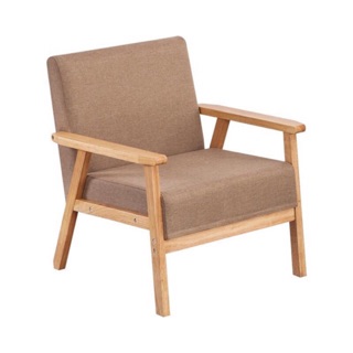 Ghế sofa đơn phong cách hiện đại chất liệu gỗ, sopha nỉ đơn, ghế cafe gỗ có đệm lót, tựa gối