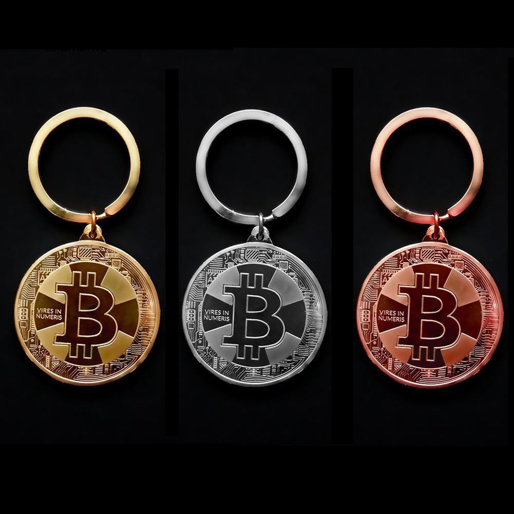 Đồng xu Bitcoin kèm móc khóa dễ thương