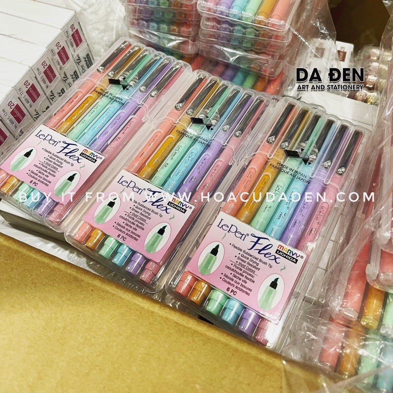 [DA ĐEN] Bút Brush Lepen Flex 4800 Màu Pastel Mới 2021