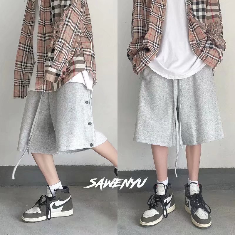 Quần Short Thể Thao Ống Rộng Phong Cách Nhật Bản Dành Cho Nam