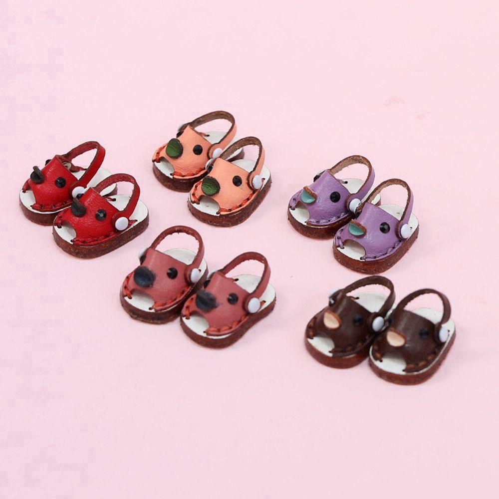 Giày Búp Bê Da Bò 6 Màu Dễ Thương Cho Búp Bê 1 / 11 OB11