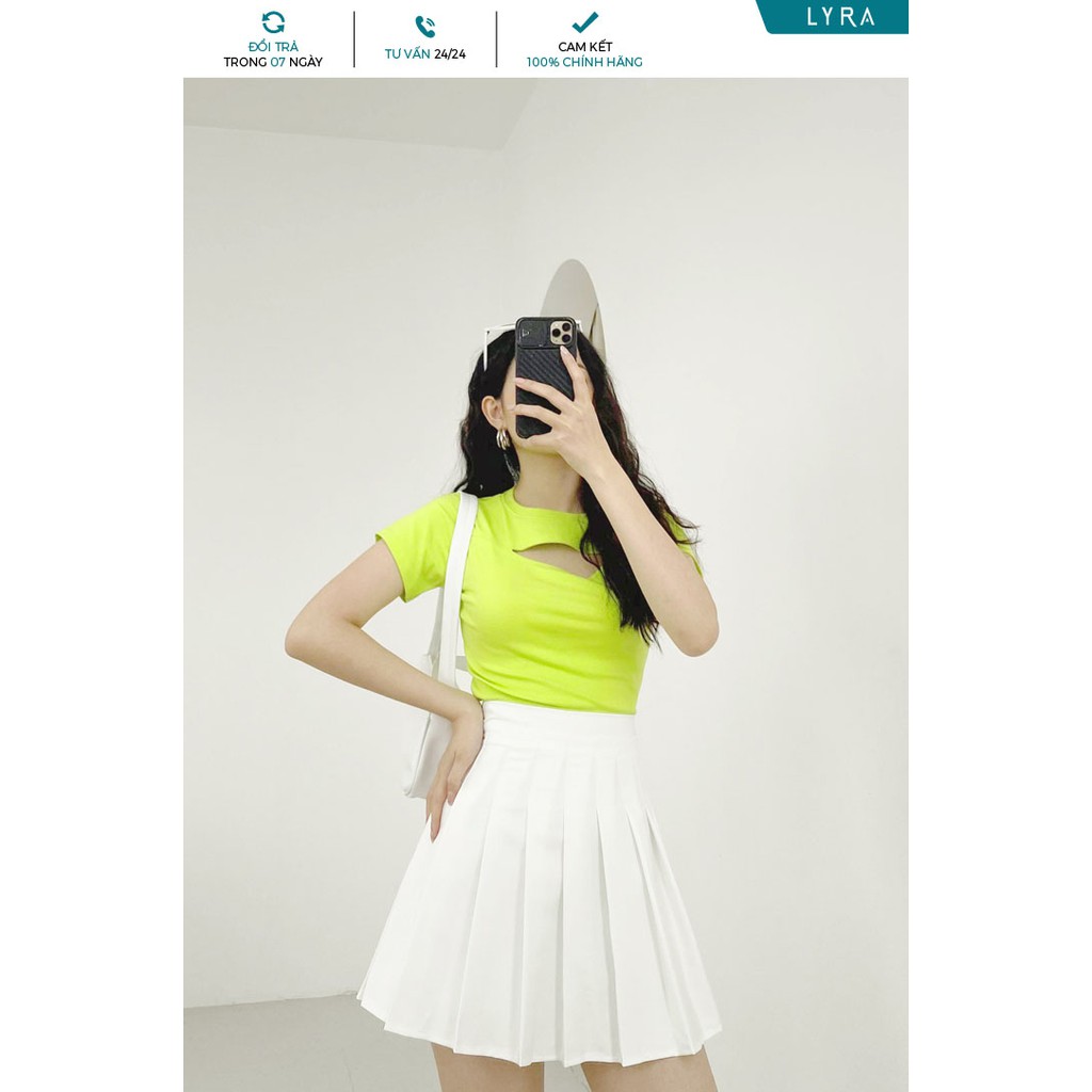 Áo croptop nữ LYRA ngắn tay cut out khoét ngực phong cách cá tính - VXYAP0057