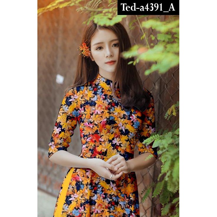 Vải may áo dài hoa nhí chiếc lá đủ màu ( Shop Khai trương Sale ) may áo dài rất duyên và xinh