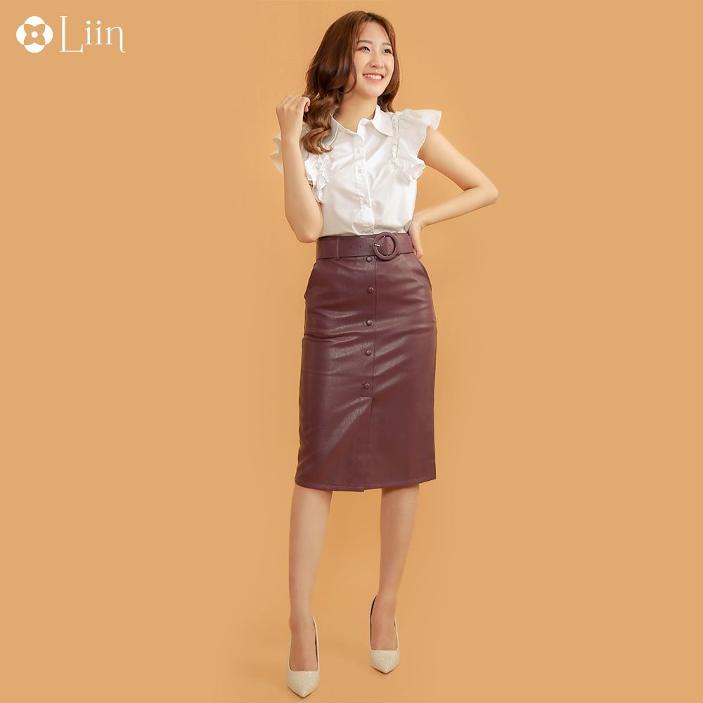 Chân váy da nữ dáng bút chì Linbi đủ màu, đủ size, chất da cao cấp, thanh lịch, sang trọng Liin clothing J4152