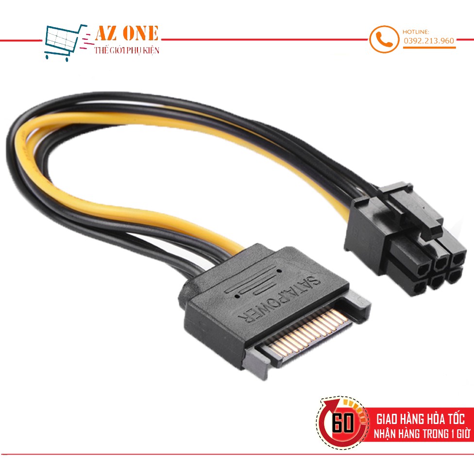 Cáp nguồn SATA sang 6 Pin PCI-E cho Card VGA