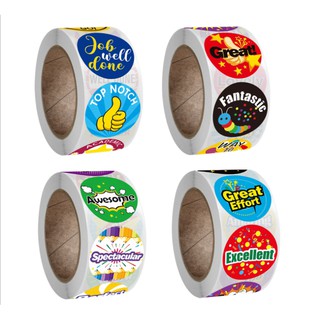 Sticker Cuộn⭐gồm 500 sticker hình dán dễ thương đồ dùng của giáo viên làm quà tặng khen thưởng học sinh trong học tập