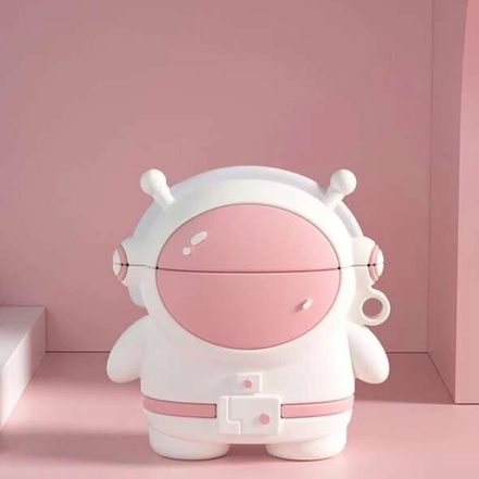 Vỏ AirPods TPU mềm dành cho airpods 1/2/3/Pro thiết kế phi hành gia có tích hợp sạc không dây