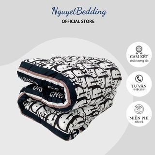 Trọn bộ 5 món ga gối chăn phao poly cotton - 1 ga, 1 chăn phao, 2 vỏ gối nằm, 1 vỏ gối ôm