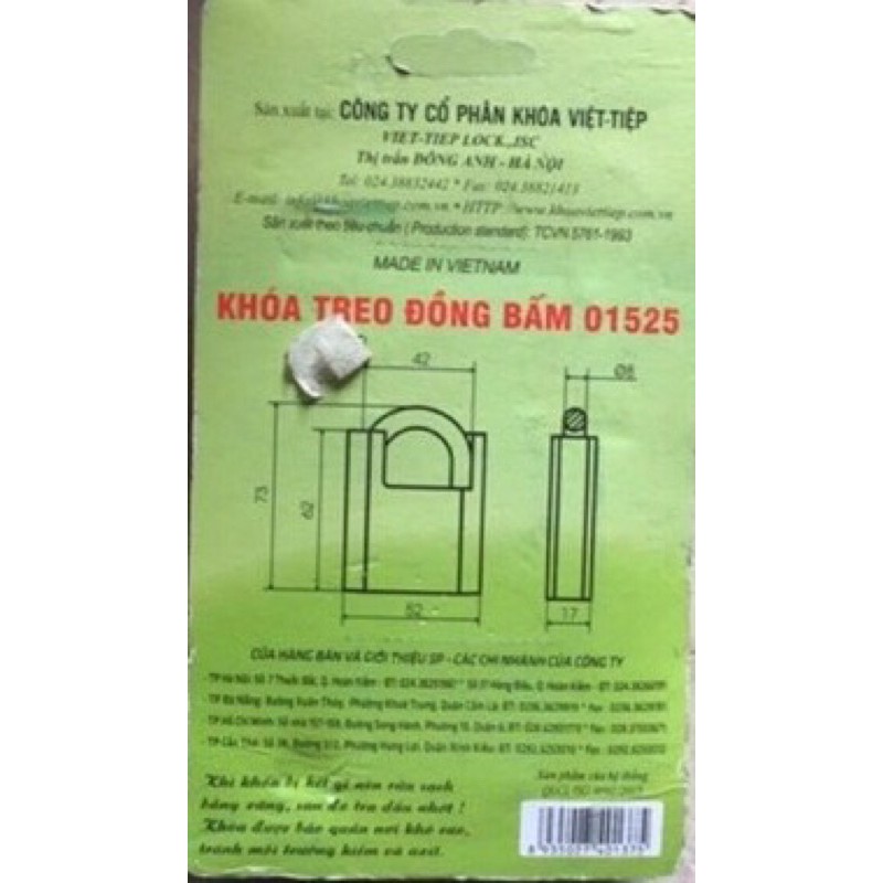 khoá chống cắt đồng việt tiệp 01525