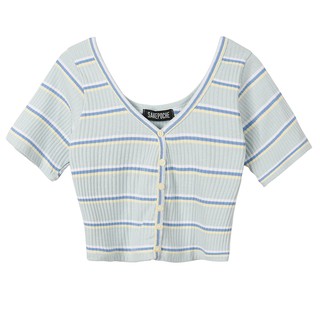 Áo croptop Blue Striped