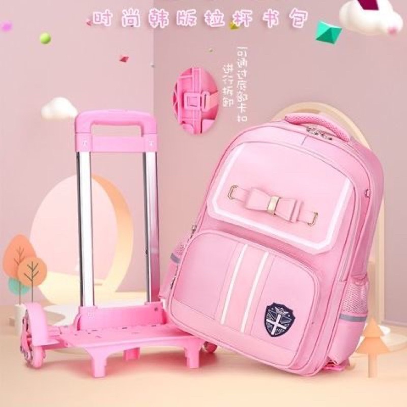 ba lô kéo học sinh tiểu học bé gái (tặng túi học thêm )❤️SẴN HÀNG❤️