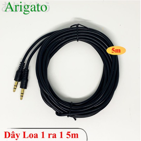 Dây Loa 1-1 dài 5m Chuẩn kết nối jack 3.5mm Âm thanh chuẩn