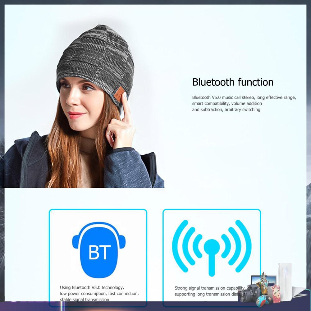 Mũ beanie Trùm Đầu Tích Hợp Phát Nhạc Bluetooth