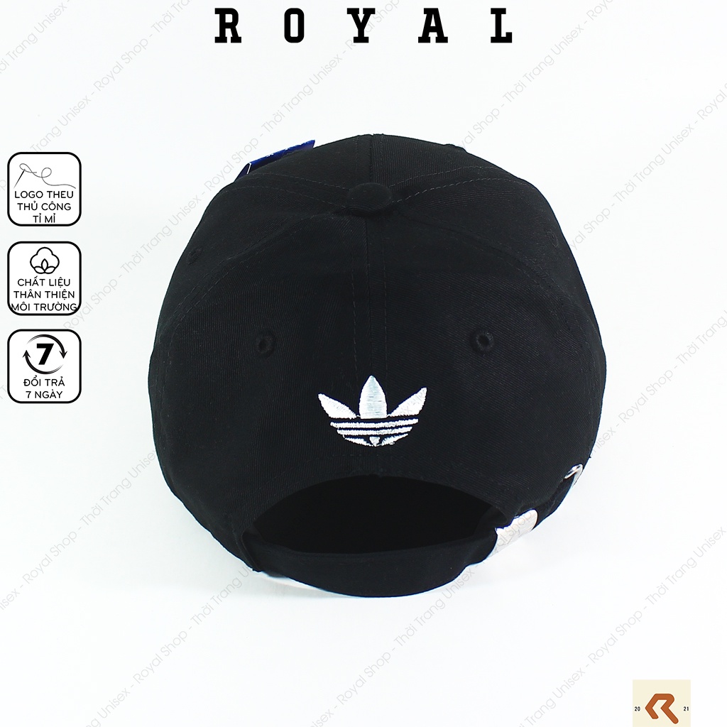 Mũ Lưỡi Trai Nam Nữ add Nón Lưỡi Trai Đen Trắng Vải Kaki Cotton Hàn adidas Nón Kết - Royal Shop