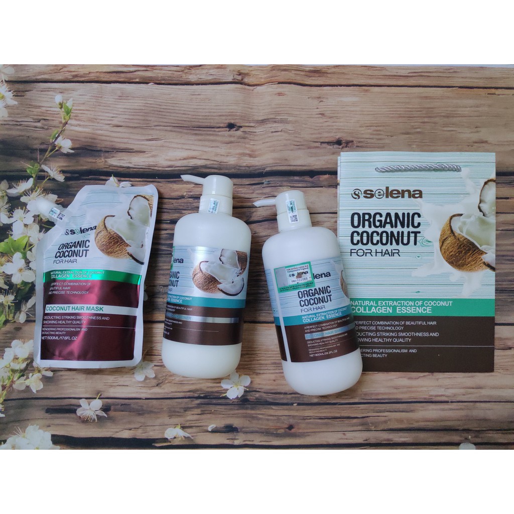 Cặp Dầu Gội Xả Selena Coconut Hương Sữa Dừa 800ML | Giảm Rụng Tóc, Hỗ Trợ Mọc Tóc