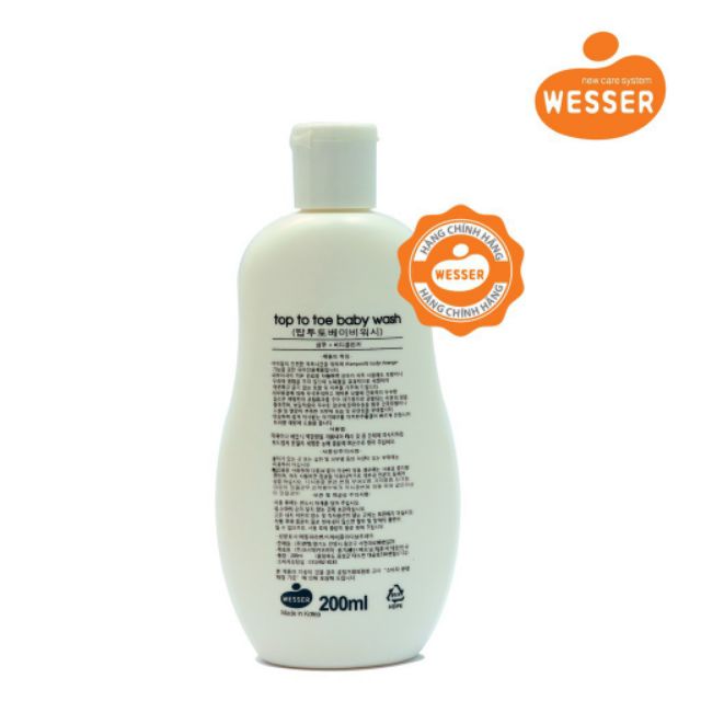 Sữa tắm gội Wesser Nano Silver Top to Toe 200ml Hàn Quốc