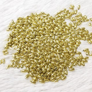 200 hạt cườm dài phủ vàng ánh bạc size 6mm