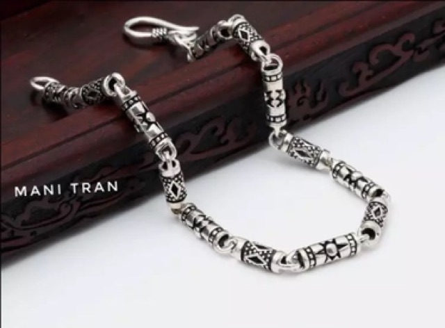 Lắc tay Bạc Thái Caro Đốt Trúc