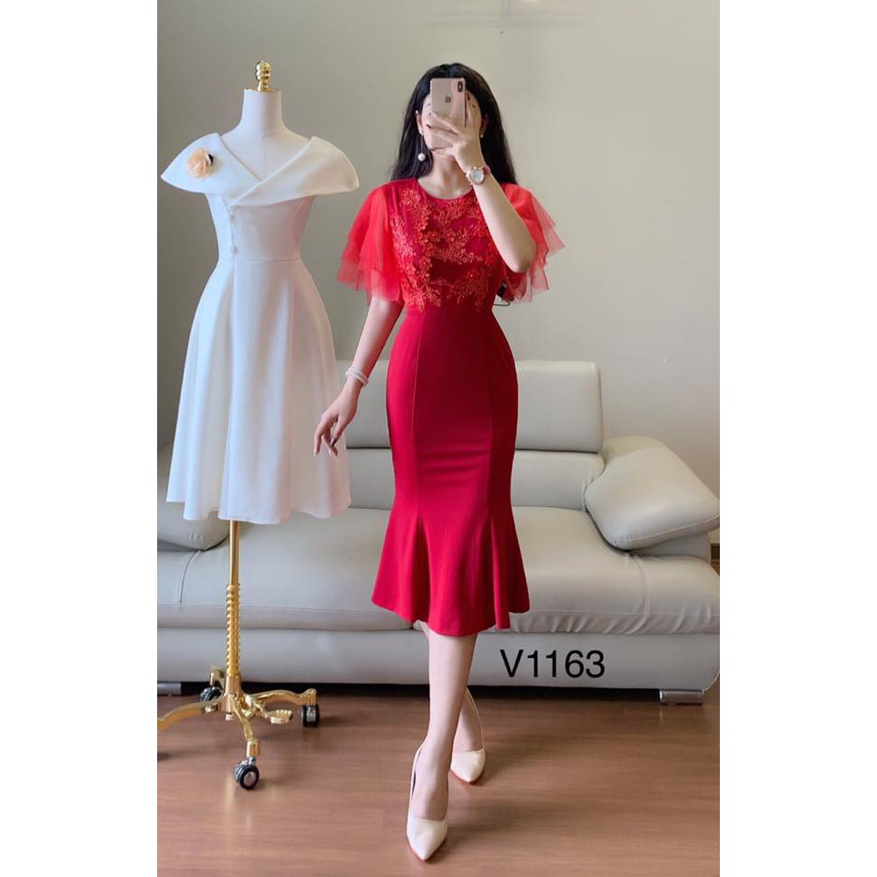 váy body dáng ôm đuôi cá đỏ V1163