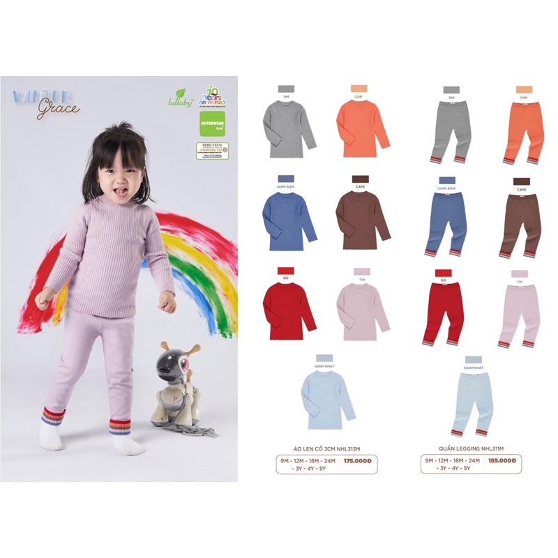 quần len dài bé trai/ gái Lullaby (12m-5y)