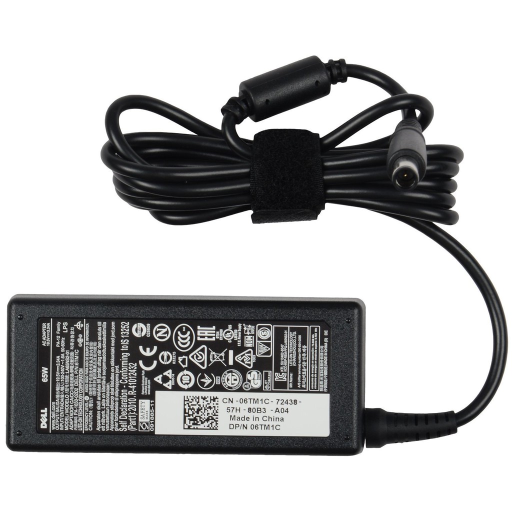 Sạc Laptop Dell 19.5V-3.34A 65W,đầu kim lớn (7.4mm*5.0mm),kèm dây nguồn,hàng cao cấp