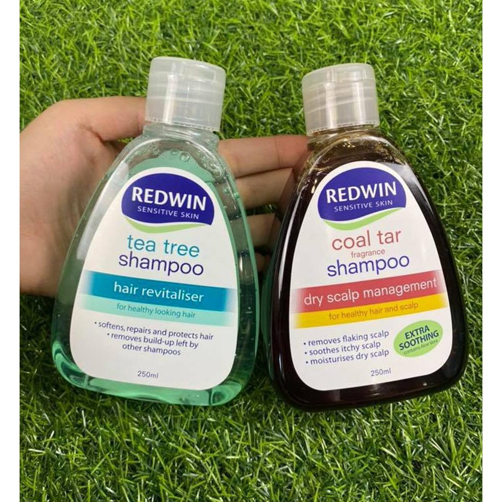 [TEM CTY] REDWIN Tea Tree & Coal Tar Shampoo 250mL - Dầu Gội Phục Hồi Tóc, Hỗ Trợ Viêm Da Tiết Bã