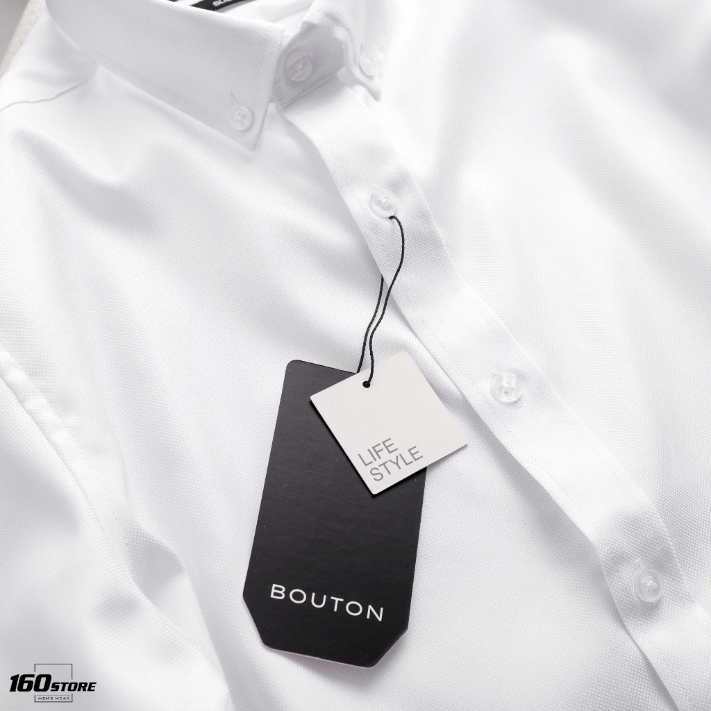 Áo Sơ Mi Nam Dài Tay Trơn Thêu Logo ChữKý BOUTON, 02 Màu Vải Cotton Hat, Form Slim Fit SMBO0028 160STORE | BigBuy360 - bigbuy360.vn