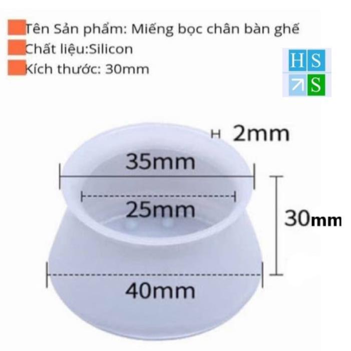 [ BỘ 4 CÁI ] BỌC CHÂN BÀN GHẾ Silicon tiện ích - Chống trầy xước sàn nhà chống trơn trượt chống ồn - HS shop Thủ Đức