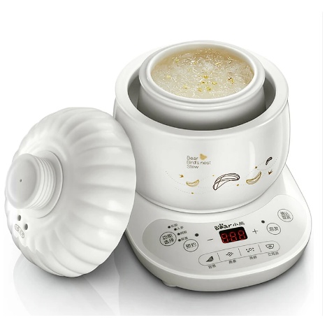 Nồi hầm điện chưng cách thủy yến sào sứ trắng hầm cháo mini và nấu Bear B06R1 Chính hãng