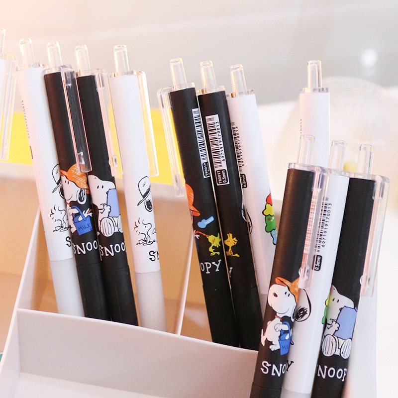 1 Bút Gel Dạng Nhấn Mau Khô Họa Tiết Chú Chó Hoạt Hình Dễ Thương 0.5mm