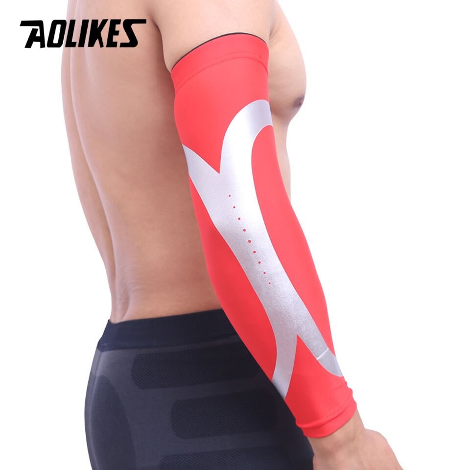 Bộ 2 ống bảo vệ khuỷu tay AOLIKES A-7945 co dãn thoáng khí Sport protection elastic arm