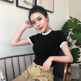 Áo croptop phối viền siêu hot