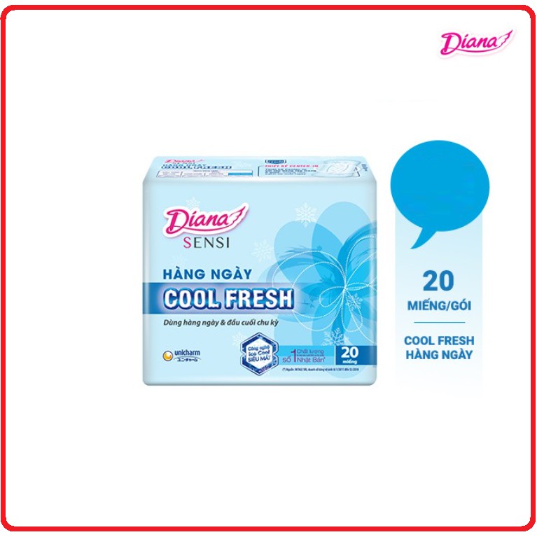 Combo Lốc 6 BVS DIANA Sensi Hằng Ngày Cool Fresh 20 Miếng