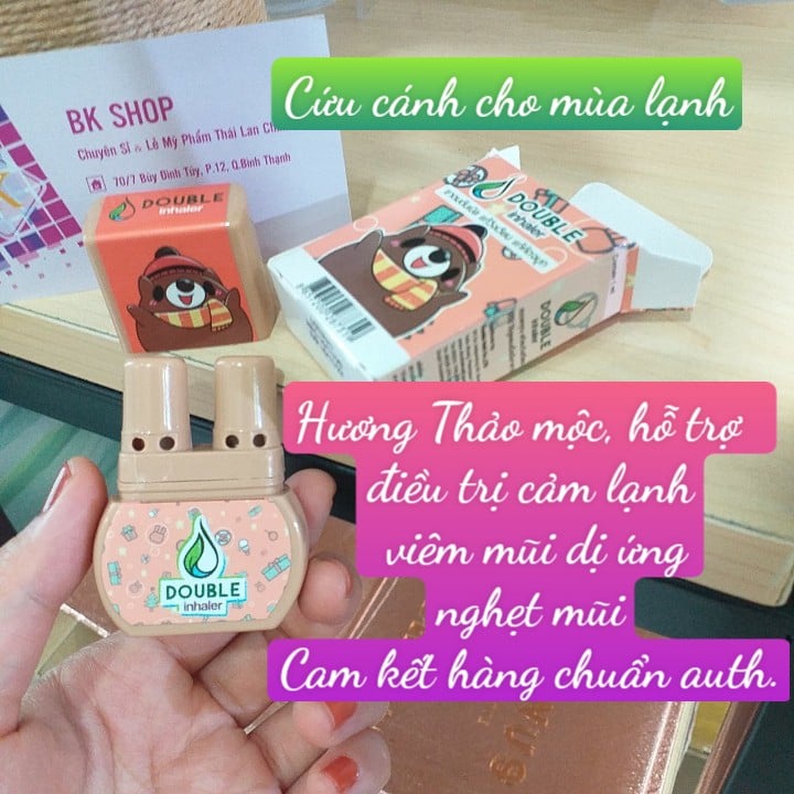 Dầu Hít Mũi 2 Đầu Thảo Dược Double Inhaler Thái Lan