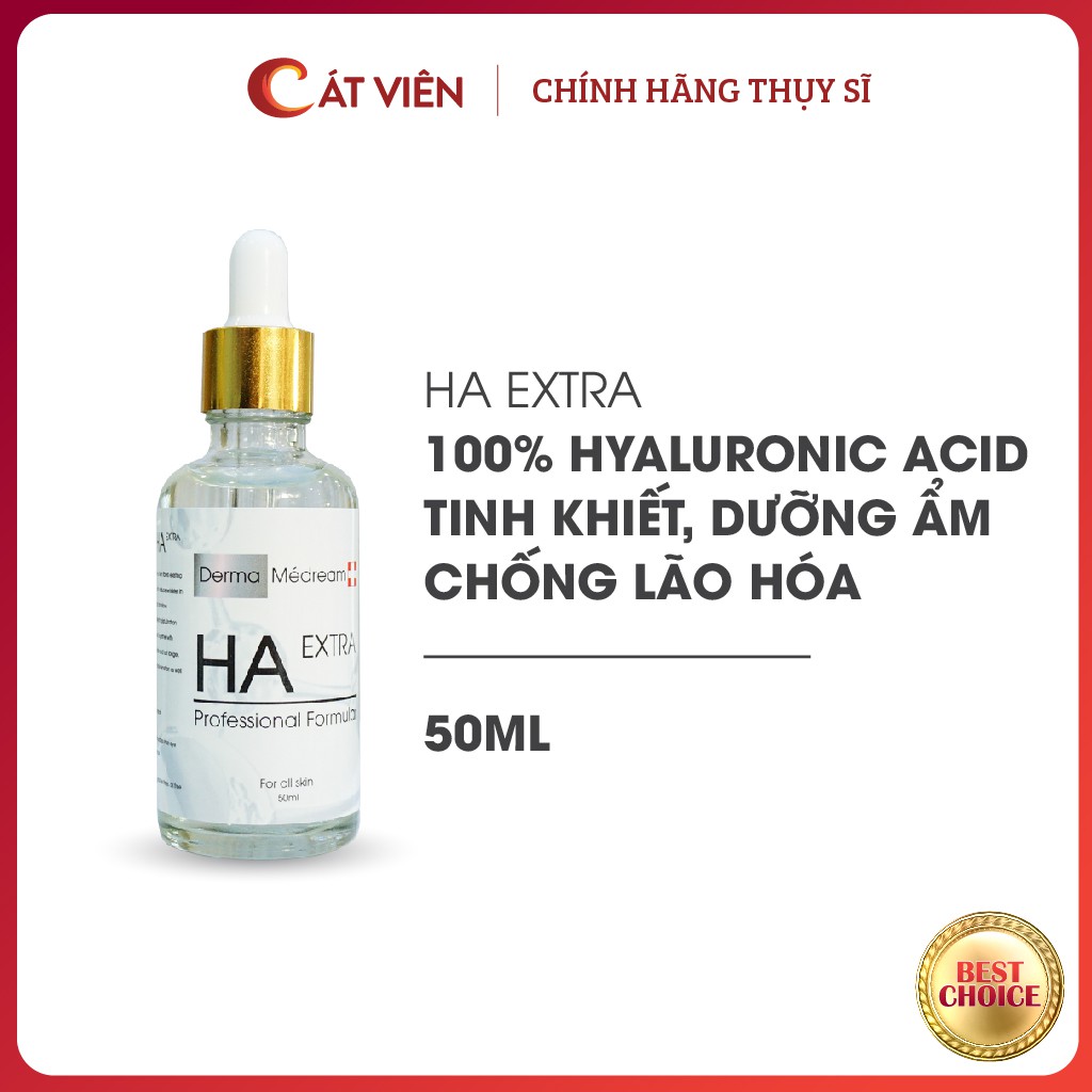 Serum tinh chất HA Derma, dưỡng ẩm cấp nước, kiềm dầu căng bóng da, se khít lỗ chân lông, trẻ hóa da - size nhỏ 50ml
