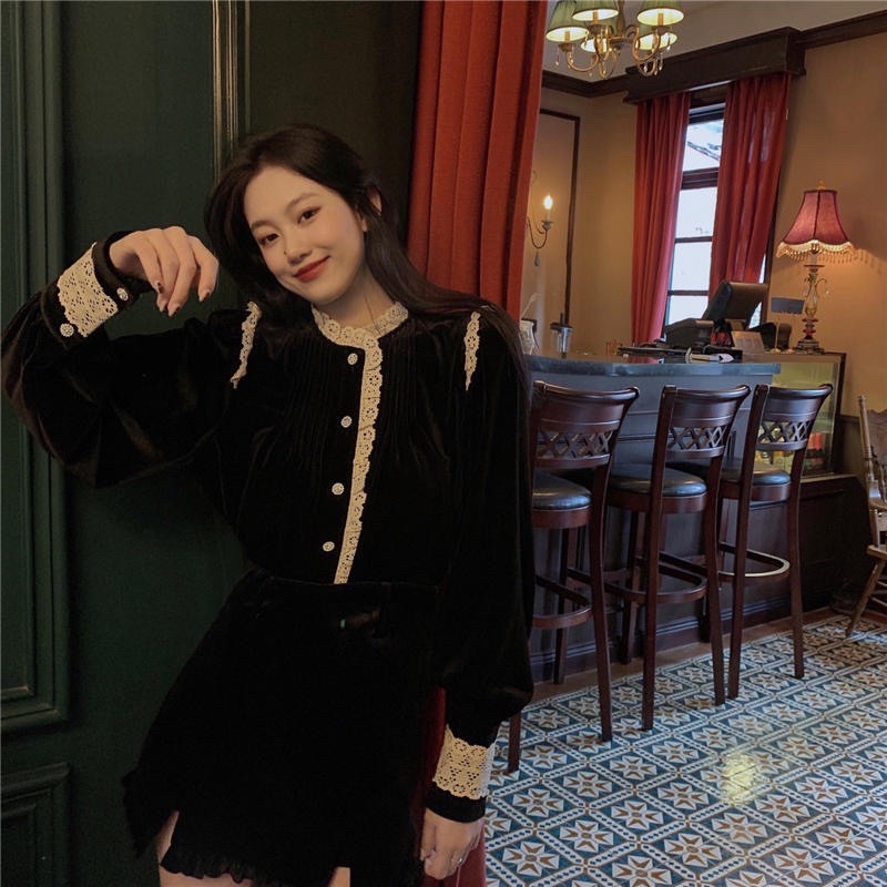 Áo nhung thiết kế cổ điển Pháp | BigBuy360 - bigbuy360.vn