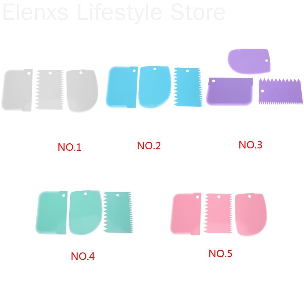 Set 3 Dụng Cụ Chà Lánh Trang Trí Làm Bánh Bằng Nhựa