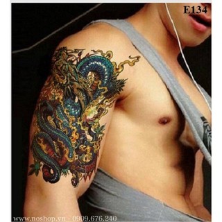 Hình Xăm Dán Rồng Màu E134