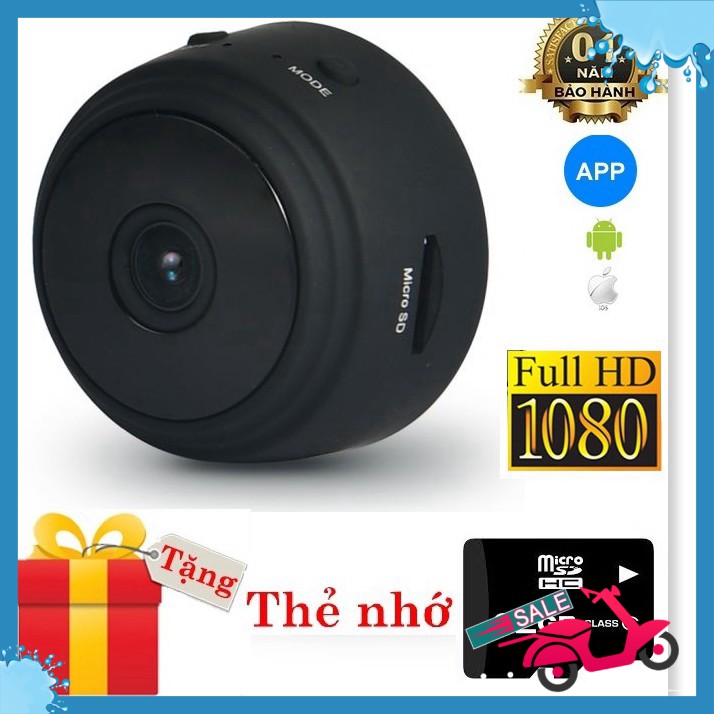 🆕 Camera wifi siêu nhỏ A9-2.0MP có hồng ngoại ẩn xem đêm sắc nét kèm giá đỡ camera + thẻ nhớ Micro 32GB Class 10